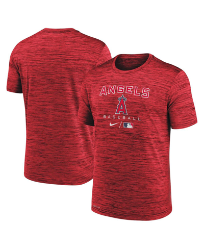 NIKE MEN'S NIKE RED LOS ANGELES ANGELS AUTHENTIC COLLECTION VELOCITY PRACTICE PERFORMANCE T-SHIRT