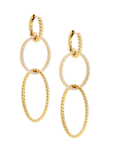 Adriana Orsini Veritas Twist Orbit 18k-gold-plated & Cubic Zirconia Drop Earrings