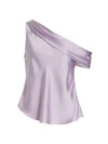 Jonathan Simkhai Lexy Satin One-shoulder Top In Almond