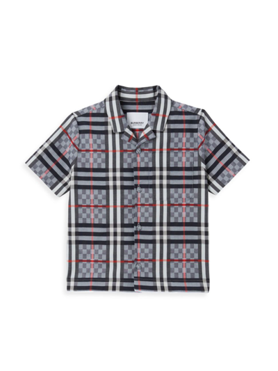 Burberry Babies' Vintage Check Polo衫 In Blue