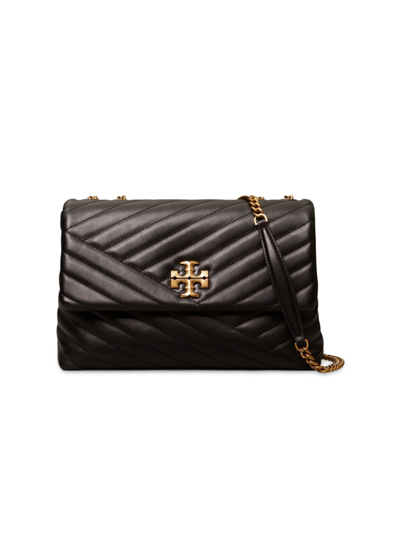 Tory Burch Women's Kira Chevron Convertible Leather Shoulder Bag In Black