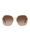 Miu Miu 60mm Geometric Sunglasses In Brown