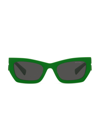 Miu Miu 53mm Rectangle Sunglasses In Green