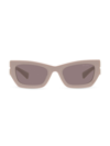 Miu Miu 53mm Rectangle Sunglasses In Dark Grey
