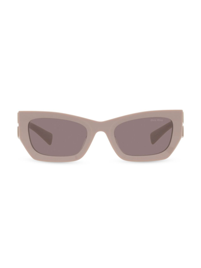 Miu Miu 53mm Rectangle Sunglasses In Dark Grey
