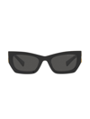 Miu Miu 53mm Rectangle Sunglasses In Black