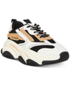 Steve Madden Possession Multi Panel Chunky Sneakers In Tan Mix In Black/tan