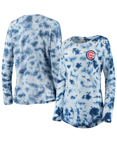 New Era Women's  Royal Chicago Cubs Tie-dye Long Sleeve T-shirt