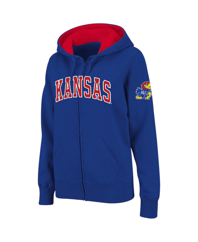 Stadium Athletic Women's  Royal Kansas Jayhawks Arched Name Full-zip Hoodie