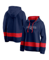 Fanatics Women's  Branded Navy And Red New England Patriots Colors Of Pride Colorblock Pullover Hoodi In Navy/red