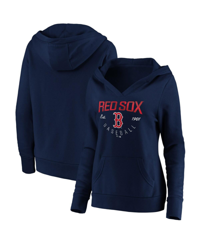 Fanatics Branded Navy Boston Red Sox Core Live For It V-neck Pullover Hoodie