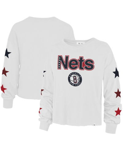 47 Brand Women's '47 White Brooklyn Nets 2021/22 City Edition Call Up Parkway Long Sleeve T-shirt