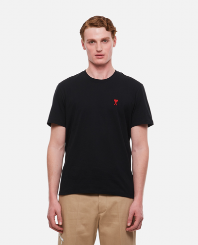 Ami Alexandre Mattiussi Regular Chest Logo Embroidered T-shirt In Black