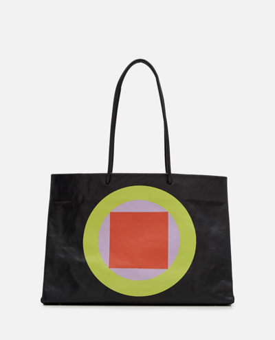 Medea Geometric-print Tote Bag In Black