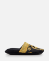 Versace Medusa Print Flat Slippers In Black