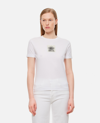 Stella Mccartney Logo Label Cotton Jersey T-shirt In White