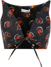 Rabanne Graphic-print Sleeveless Cropped Top In Red
