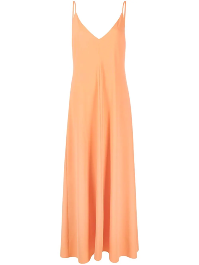 Patrizia Pepe V-neck Backless Dress In Orange