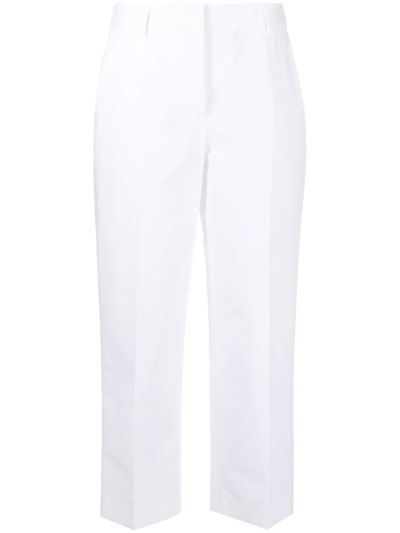 Boutique Moschino Tailored Cropped Trousers In White
