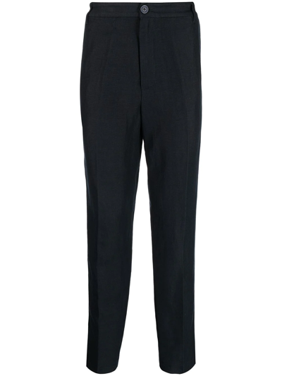 Armani Exchange High-rise Tapered Trousers In Blau