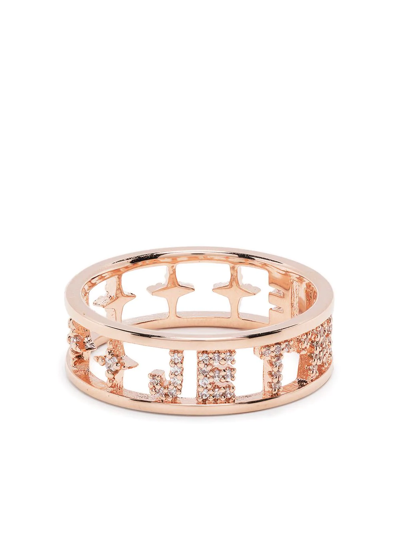 Apm Monaco Je T'aime Crystal-embellished Cuff In Gold