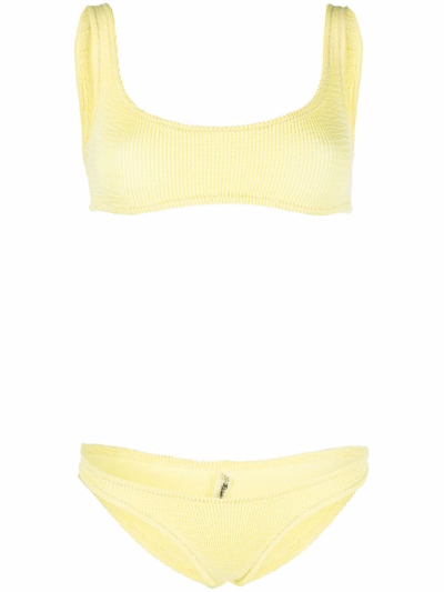 Reina Olga Ginny Crinkle Bikini Set In Yellow