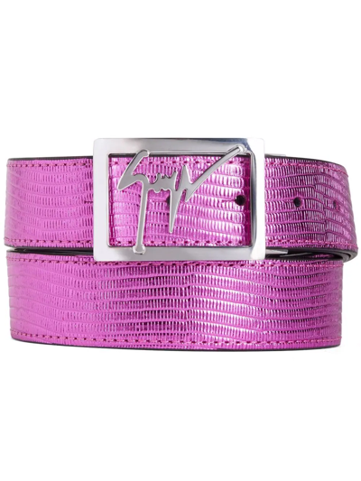 Giuseppe Zanotti Logo-buckle Belt In Violett