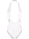 La Perla Braid-detail Halterneck Swimsuit In Weiss