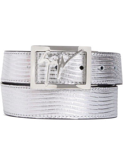 Giuseppe Zanotti Logo-buckle Belt In Silber