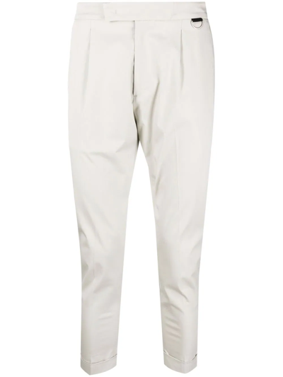 Low Brand Cropped Tapered Trousers In White