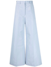 Stella Mccartney High-waisted Wide-leg Trousers In Blau
