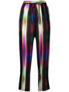 Pierre-louis Mascia Geometric-print Silk Trousers In Schwarz