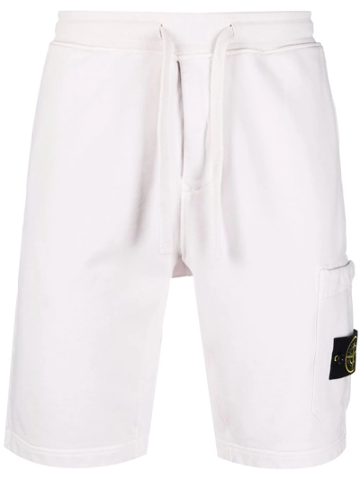 Stone Island Compass Badge Track Shorts In Pink