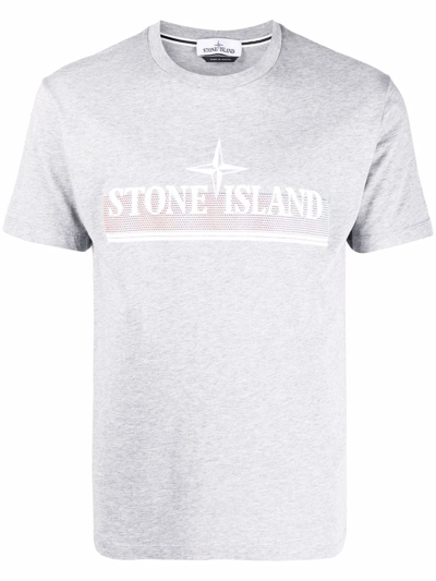 Stone Island Logo-print Cotton T-shirt In Grau
