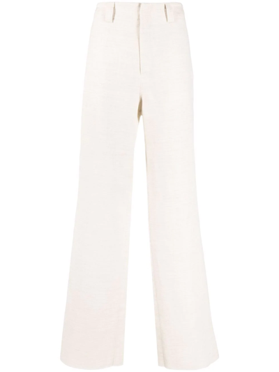 Ermenegildo Zegna Lightweight Wide-leg Trousers In White