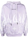 Vision Of Super Flames Bandana Print Hoodie In Purple