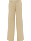 Miu Miu Mid-rise Wide-leg Cotton Chinos In Nude