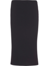 Miu Miu Jersey Midi Skirt In Schwarz