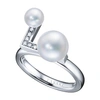 Tasaki 18kt White Gold Collection Line Balance Note Diamond Ring In Or Blanc