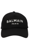Balmain Logo-embroidered Baseball Cap In White/black