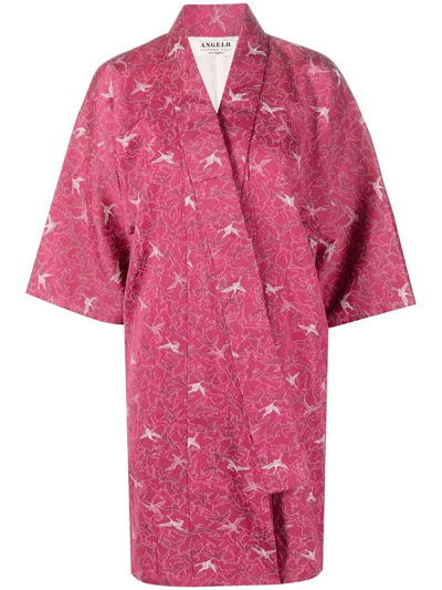 Pre-owned A.n.g.e.l.o. Vintage Cult 1970s Bird Motif Kimono In Pink