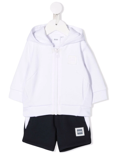 Bosswear Babies' Logo-print Cotton Tracksuit Set In Blue
