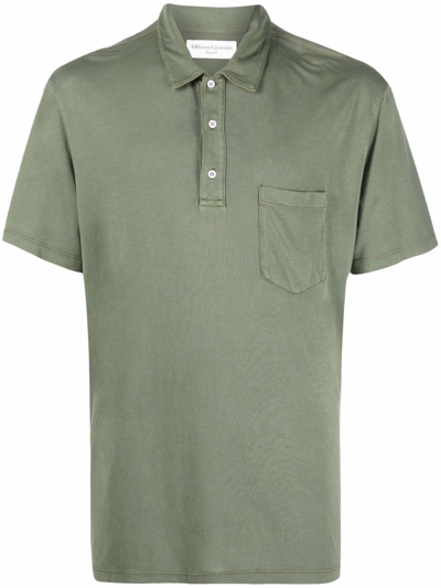 Officine Generale Chest Pocket Polo Shirt In Green