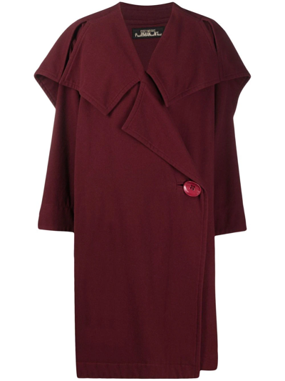 Pre-owned Issey Miyake 1980s Oversized Pleated Coat In Red