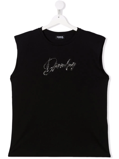 Dondup Teen Logo-print Vest In Black