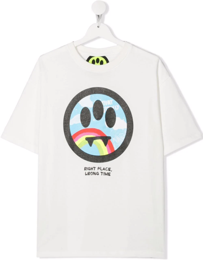 Barrow Teen Logo-print Crew Neck T-shirt In White