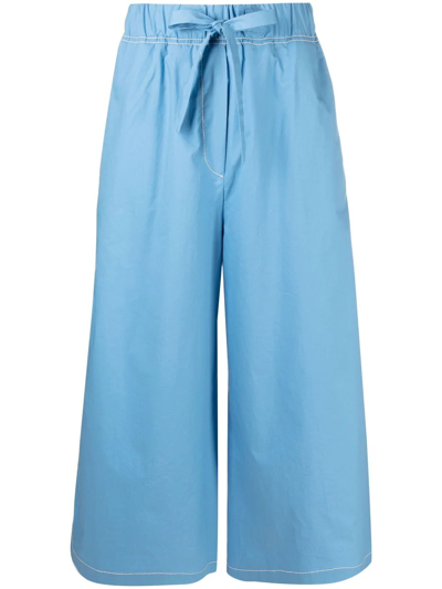 Odeeh Drawstring-waist Cropped Trousers In Blue