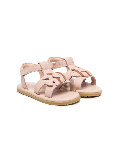 Donsje Kids' Fish-motif Leather Sandals In Pink