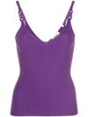 Sandro Logan V-neck Knitted Top In Purple