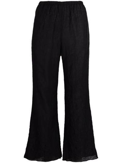 Nanushka Womens Black Lenthe Cropped Flared High-rise Woven Trousers M